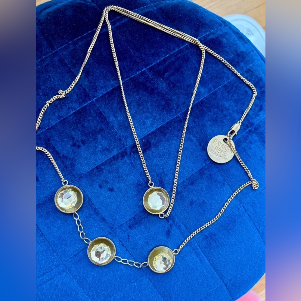 Patrizia Pepe Gold-Tone Necklace with Yellow Crystal Stations - Picture 2 of 4